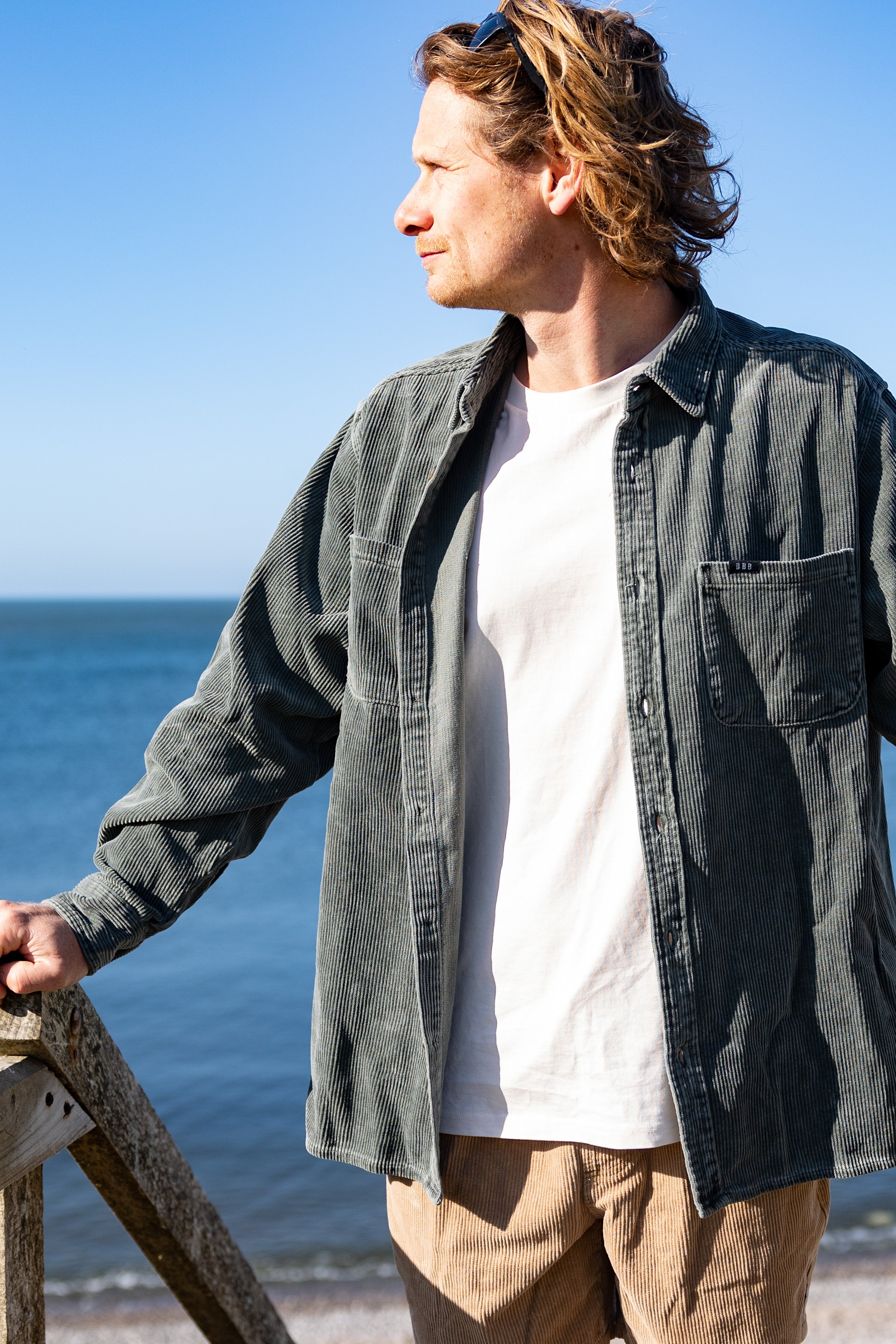 BamBooBay Chill Cord Long Sleeve Shirt Olive