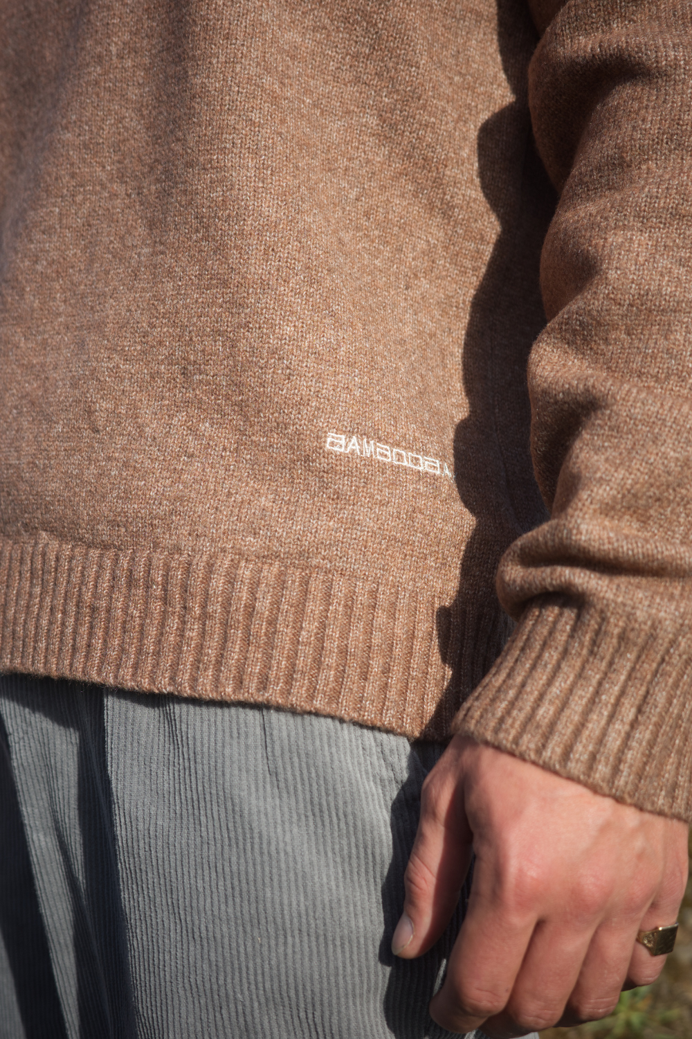 Seamus Mens Jumper Biscuit Brown