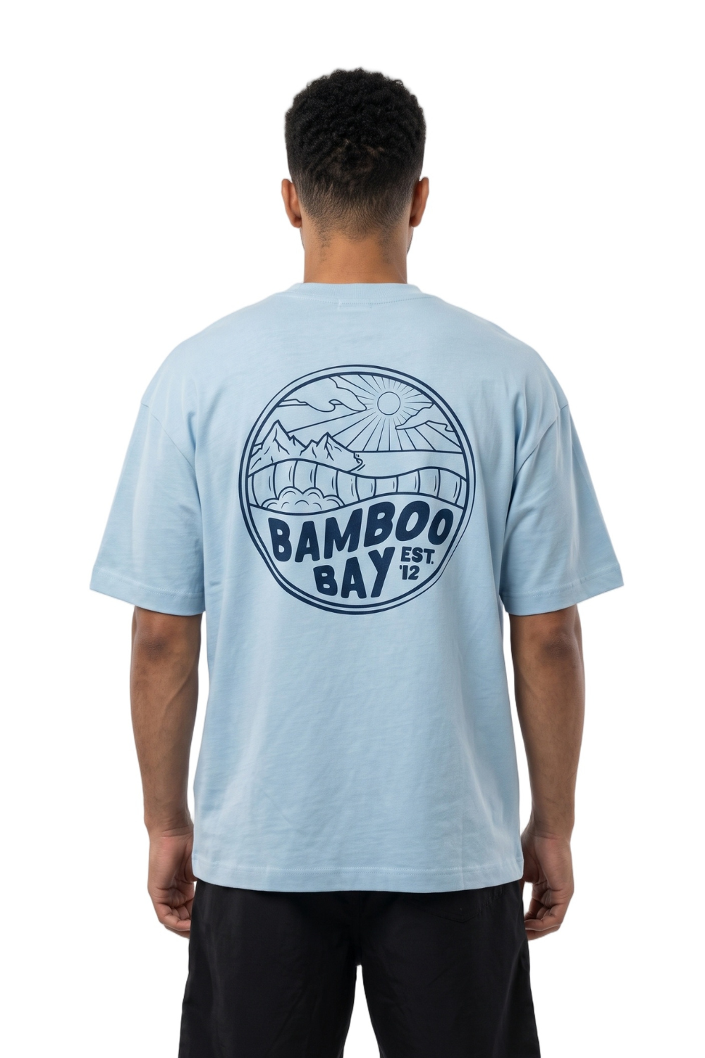 BamBooBay Mountain Badge Mens T-Shirt Aqua