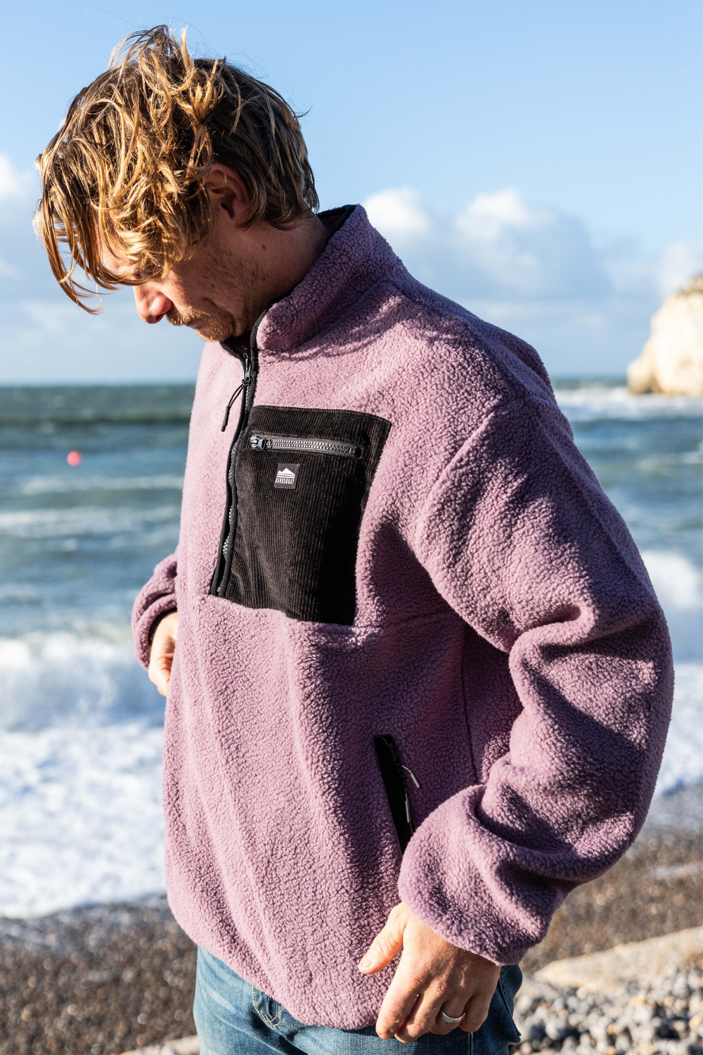 Boulder 2 Mens 1/4 Zip Sherpa Fleece Lilac