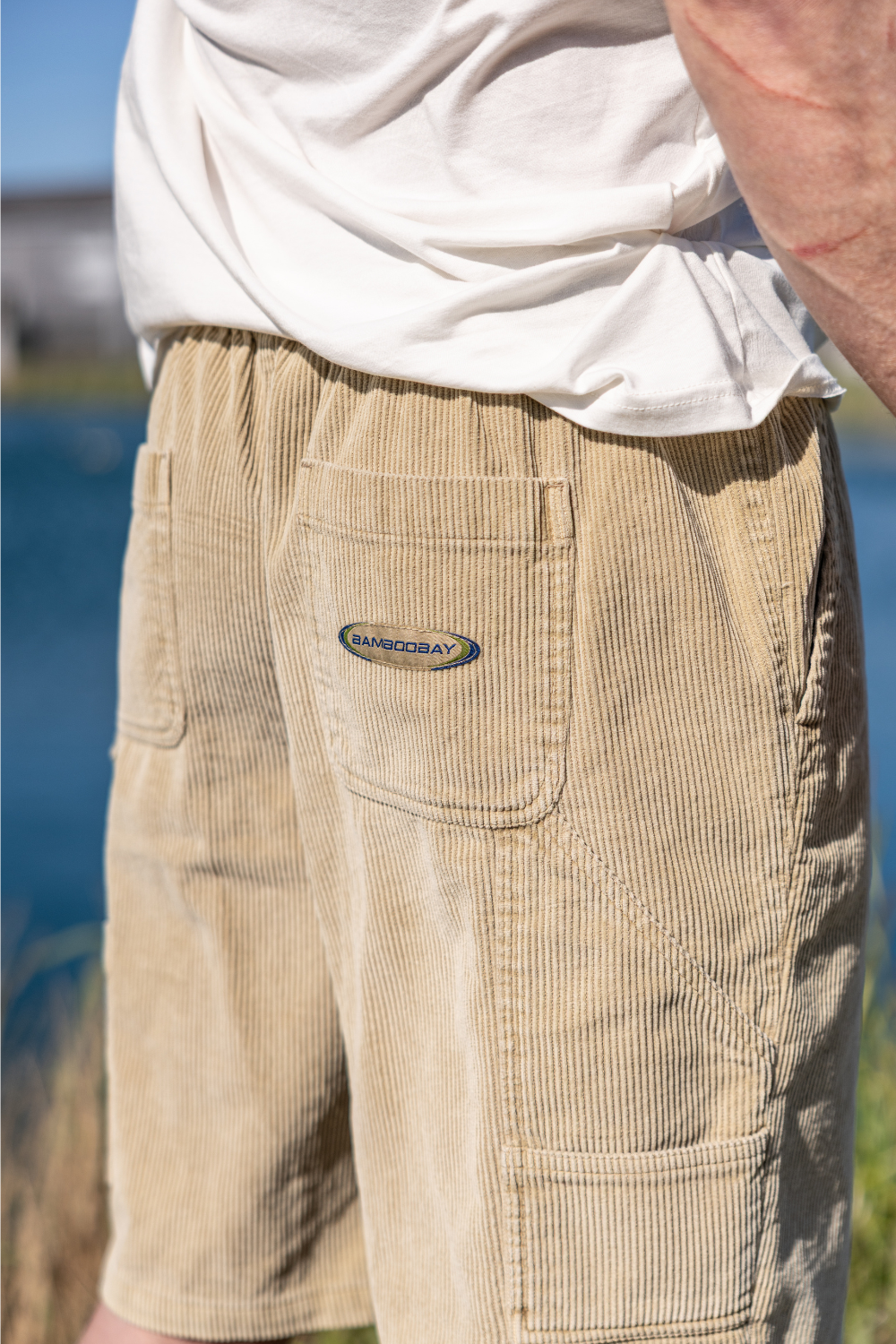 Chippy Chill Mens 22" Cord Shorts Khaki