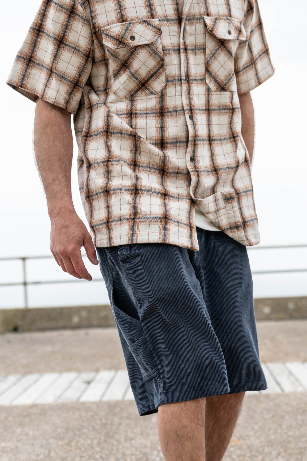 Checked In Mens Short Sleeve Shirt Brown Check