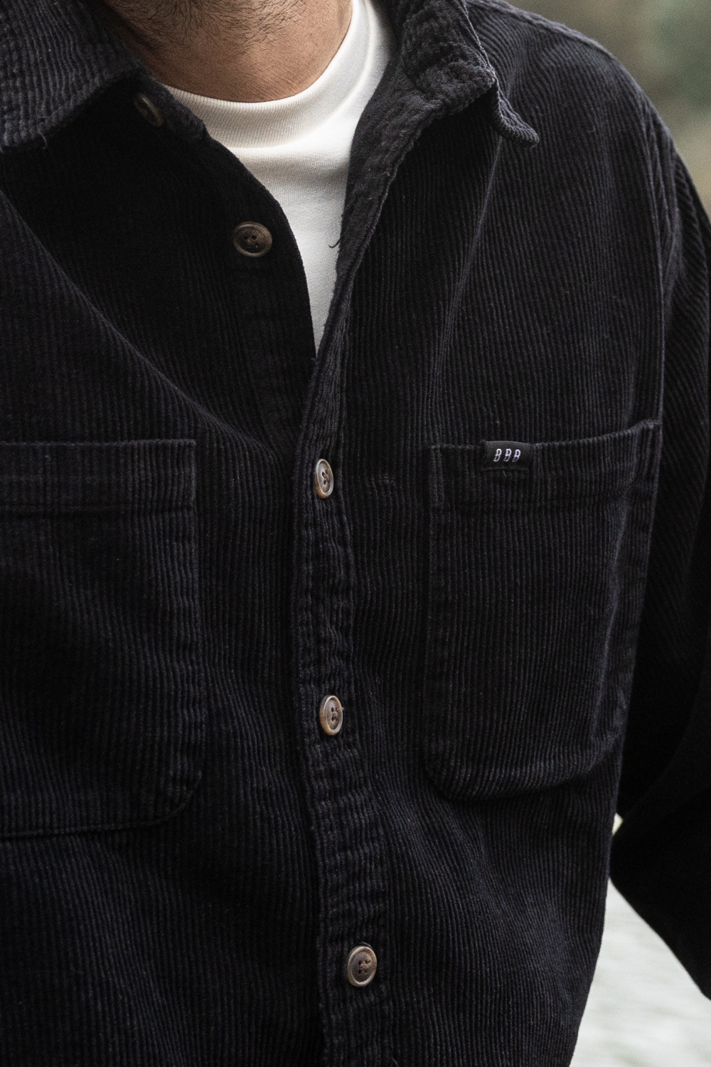 Chill Cord Long Sleeve Shirt Washed Black