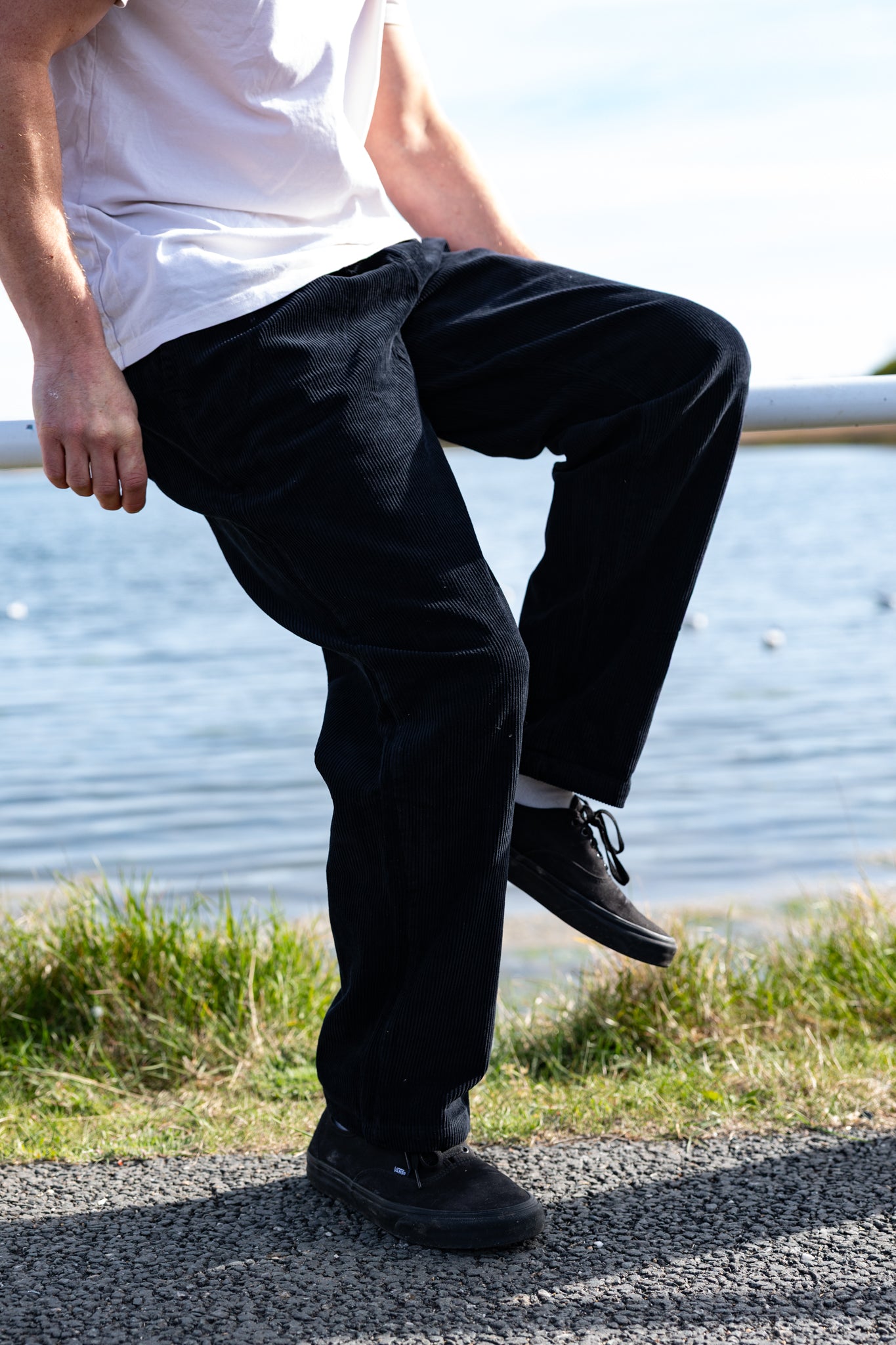 Chill Cord Mens Trousers Washed Black
