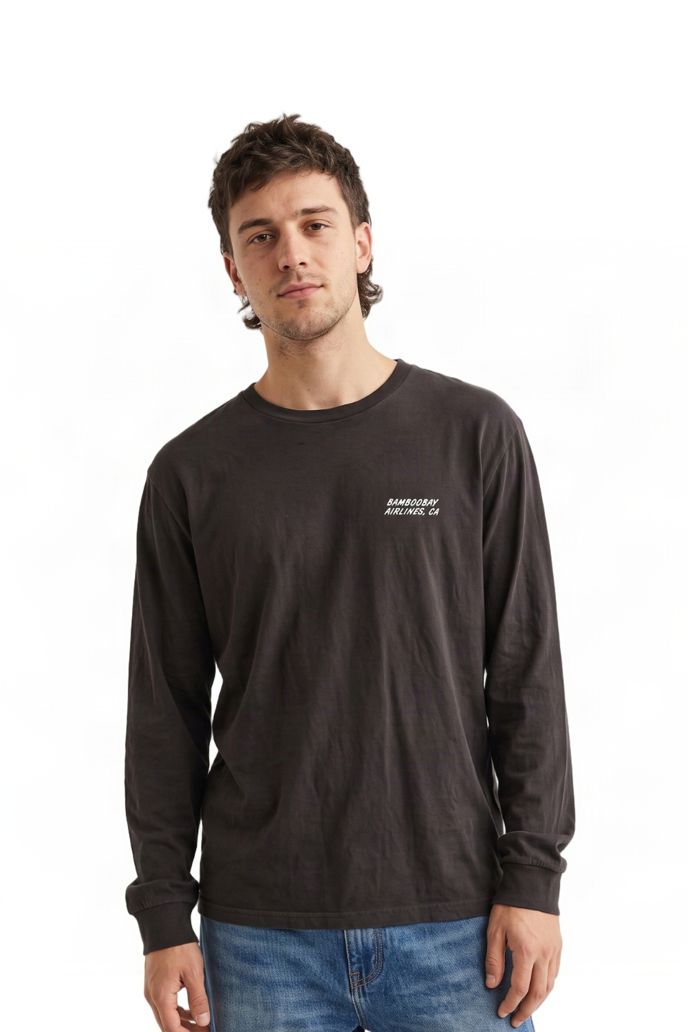 Seaplane Mens Long Sleeve T-Shirt Faded Olive Black