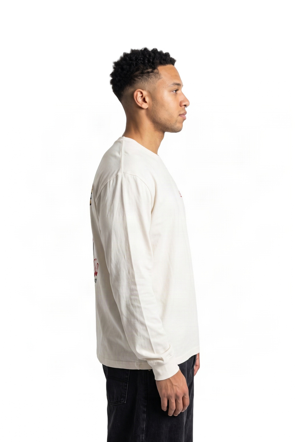 The Ceaser Mens Long Sleeve T-Shirt Faded White