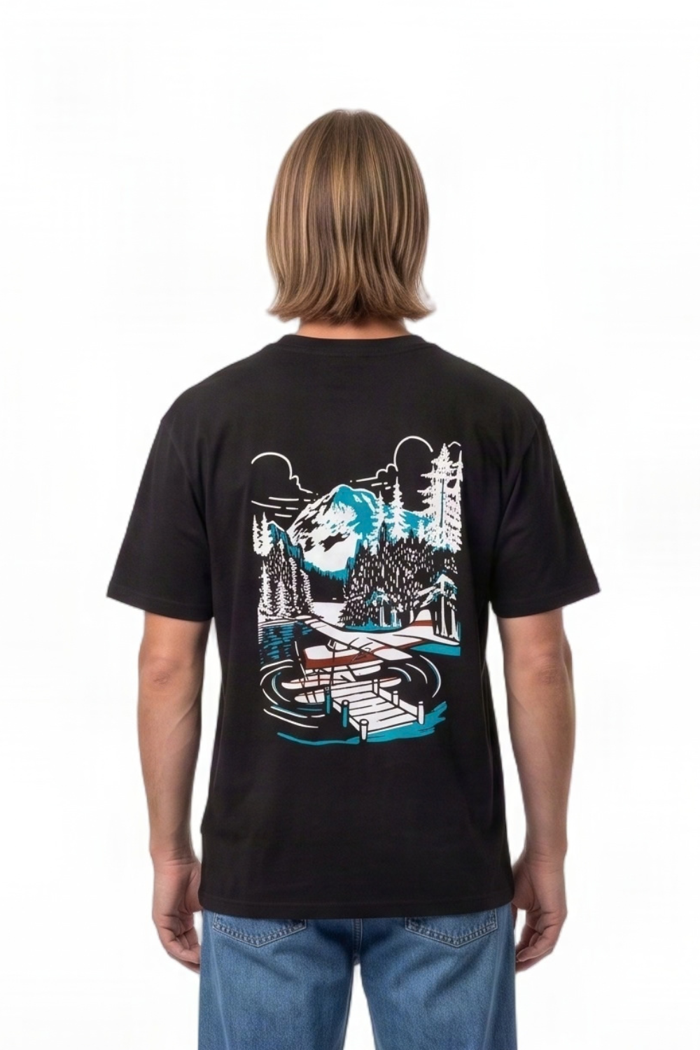 Seaplane Mens T-Shirt Black