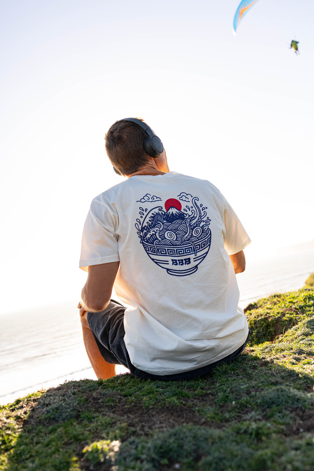 Ramen Mens T-Shirt Stone Wash White