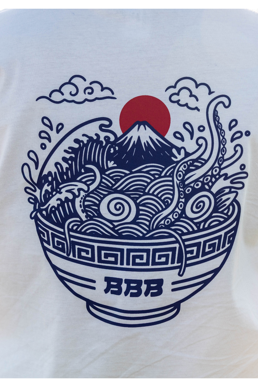 Ramen Mens T-Shirt Stone Wash White