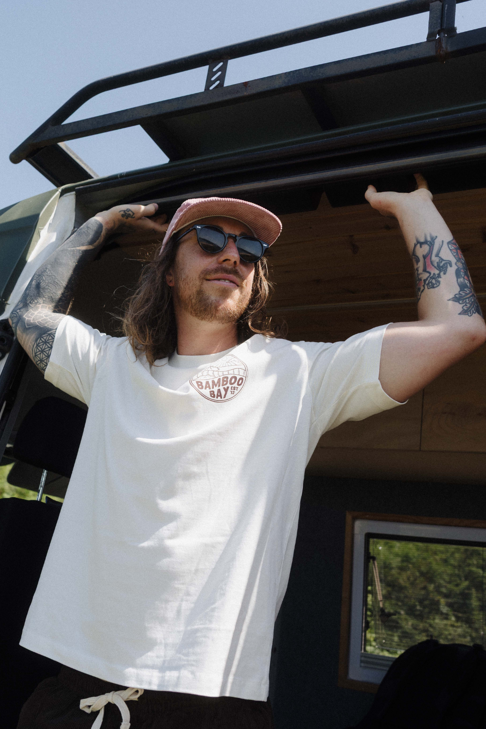 BamBooBay Mountain Badge Mens T-Shirt Ivory