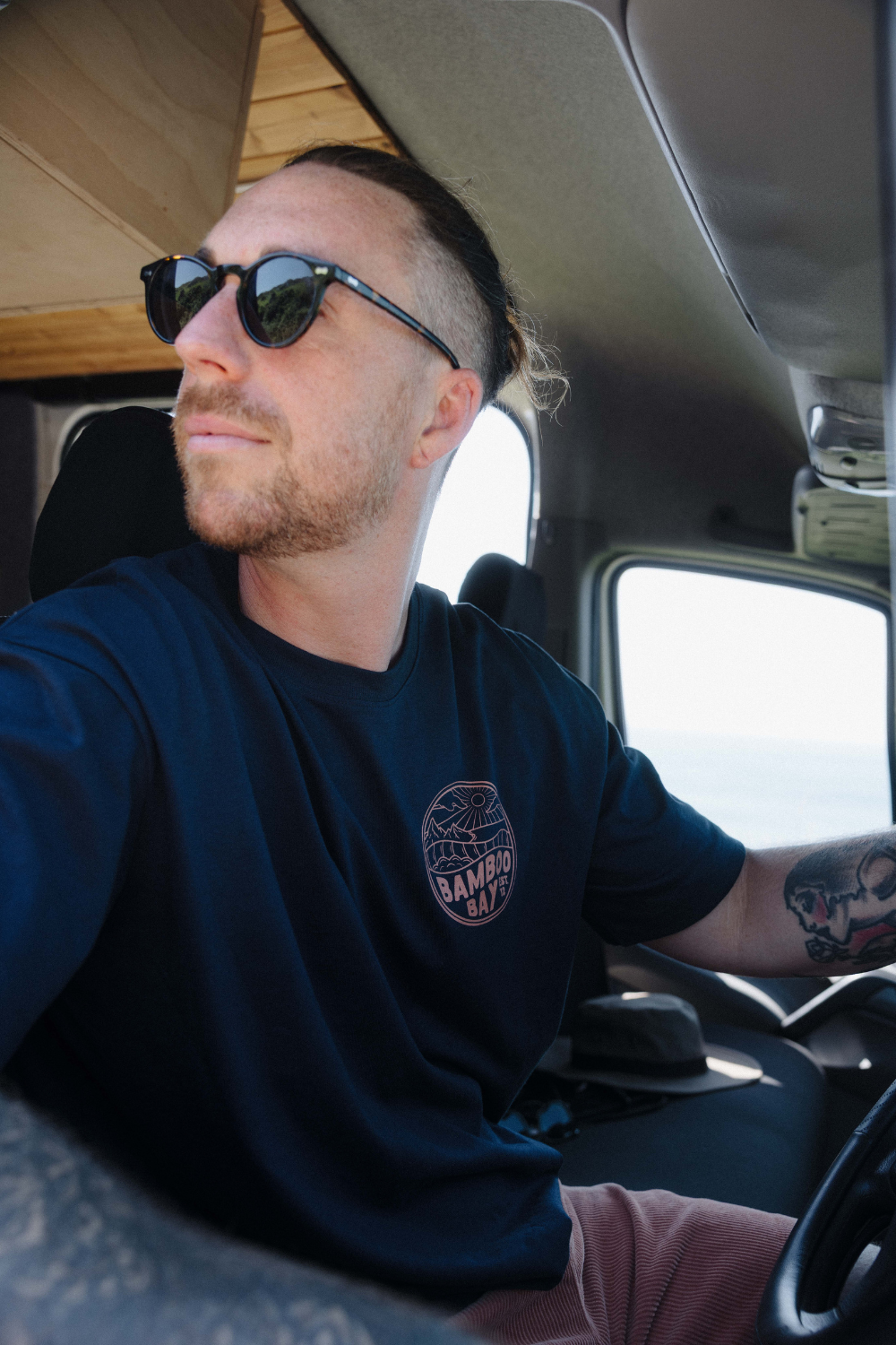 BamBooBay Mountain Badge Mens T-Shirt Navy