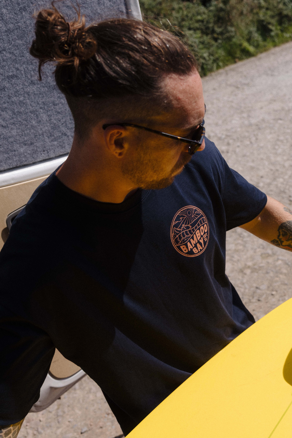 BamBooBay Mountain Badge Mens T-Shirt Navy