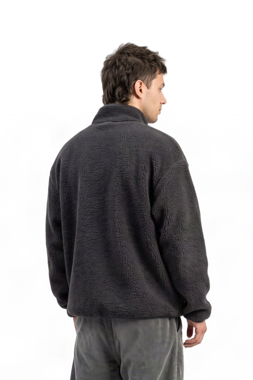 Haytor Mens Full Zip Sherpa Fleece Black/Slate