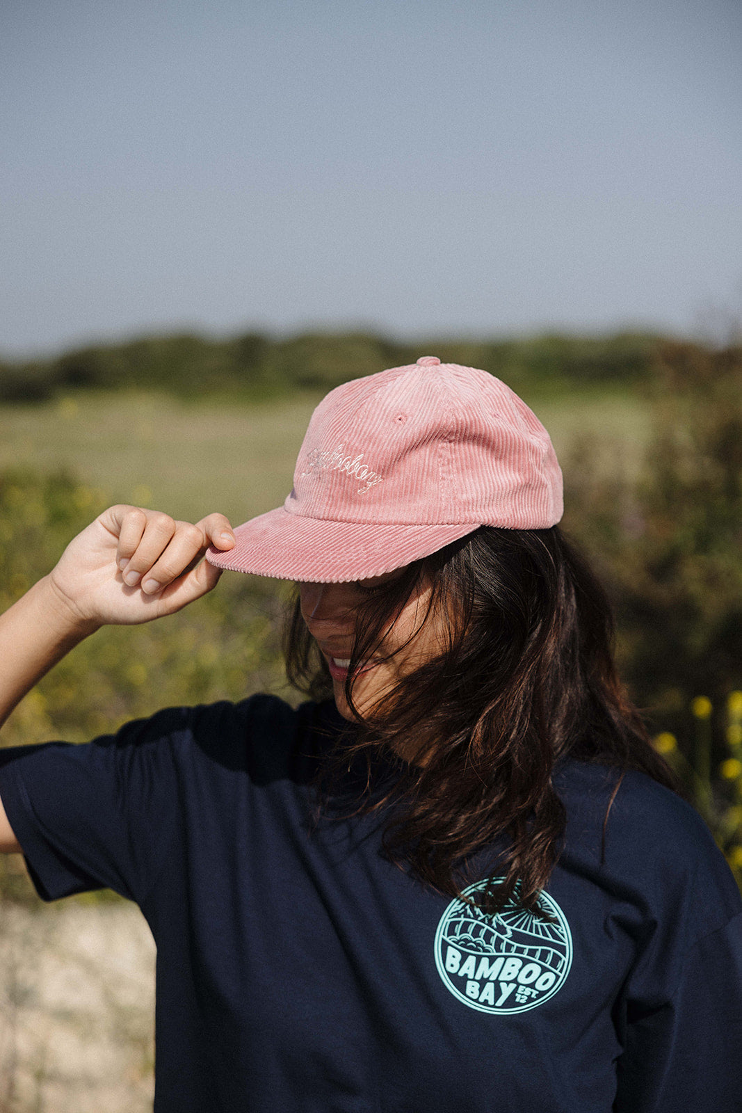 BamBooBay Script Cord Cap Pink