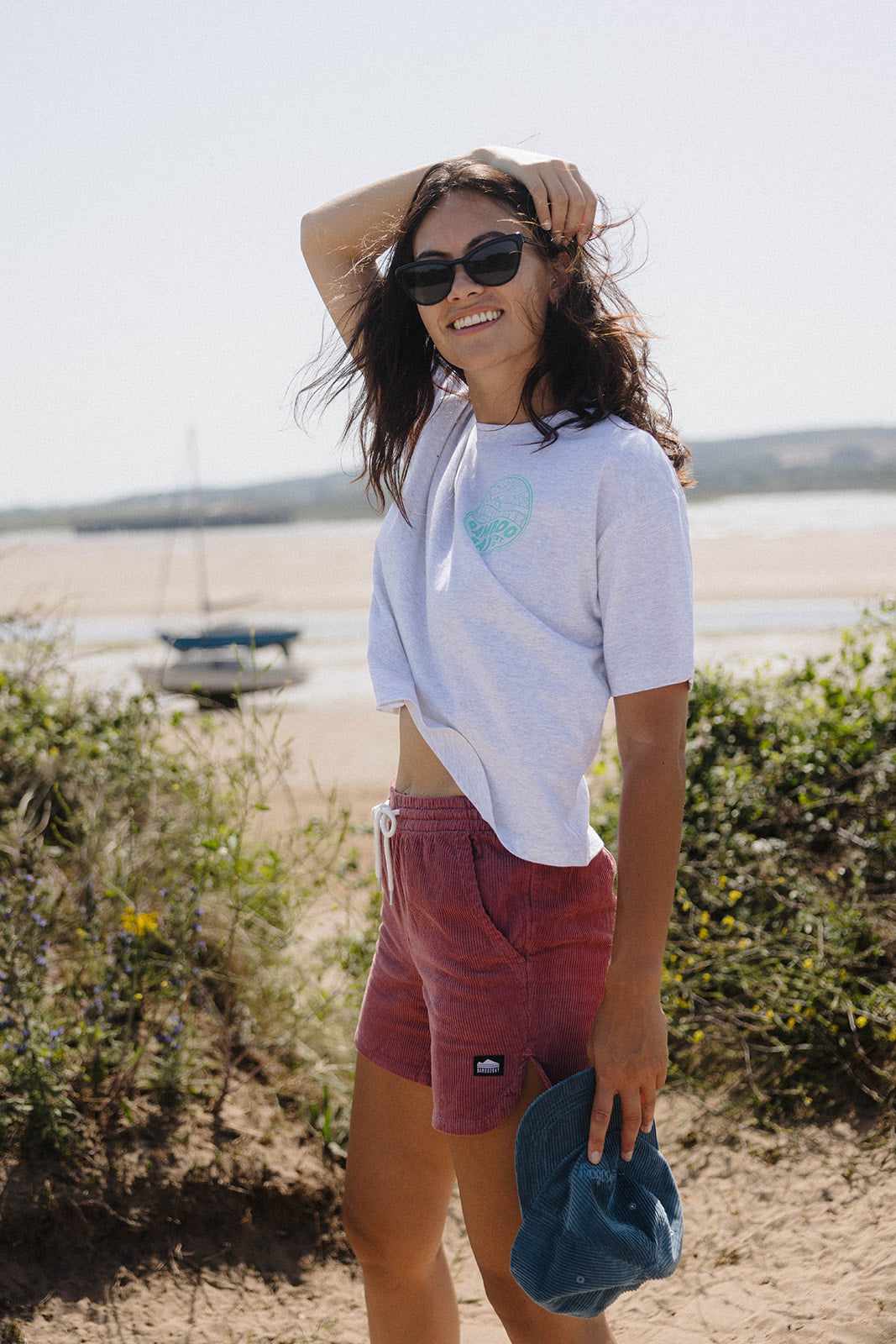BamBooBay Mountain Badge Womens T-Shirt Cool Heather Grey