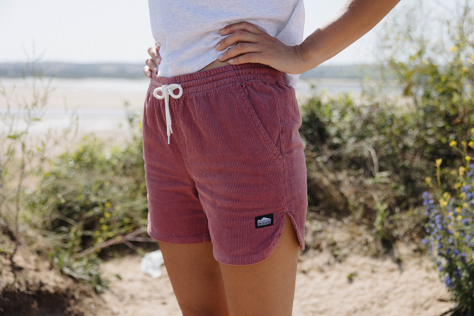 BamBooBay Womens Chill Cord Shorts Mauve