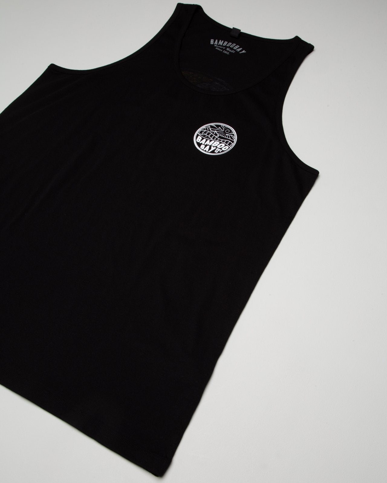 MNT Badge Organic Cotton Vest - Black | BamBooBay