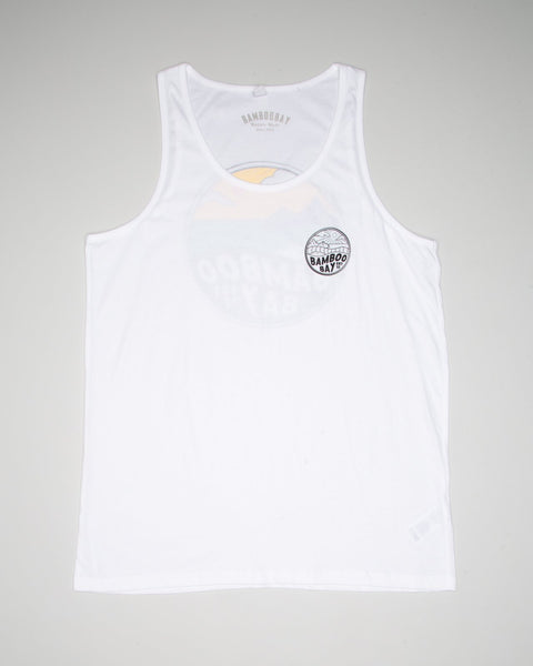 MNT Badge Organic Cotton Vest - White | BamBooBay