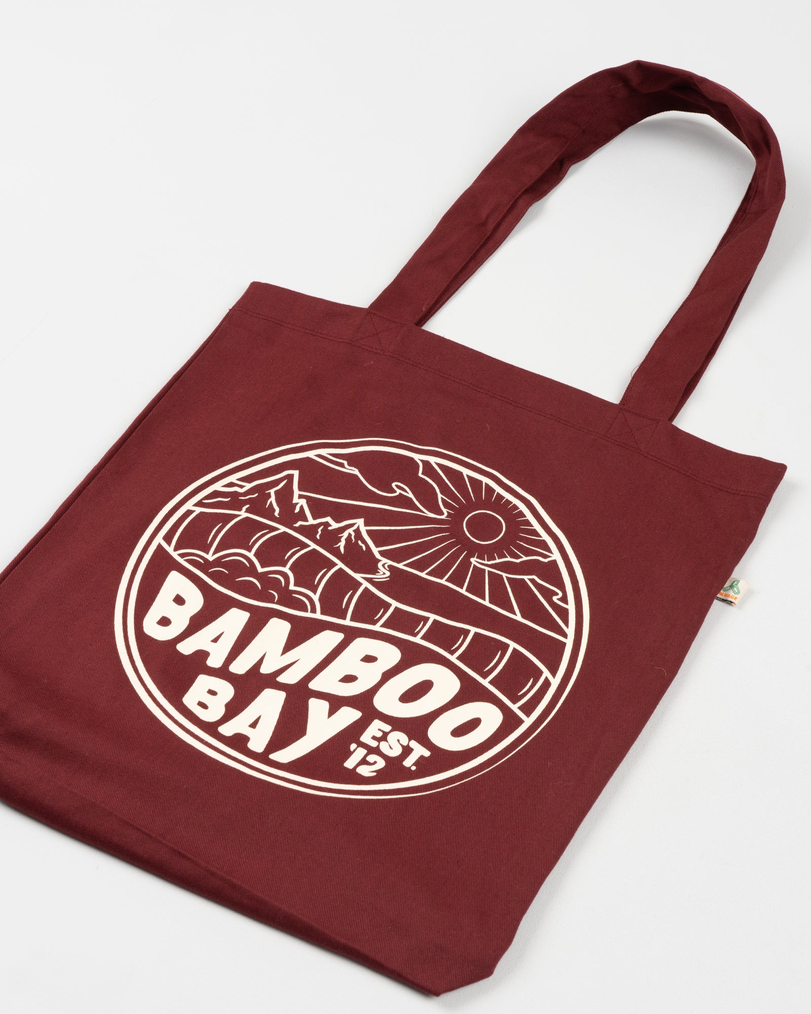 MNT Badge Recycled Tote Bag - Burgundy | BamBooBay