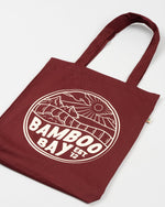 Load image into Gallery viewer, MNT Badge Recycled Tote Bag - Burgundy | BamBooBay
