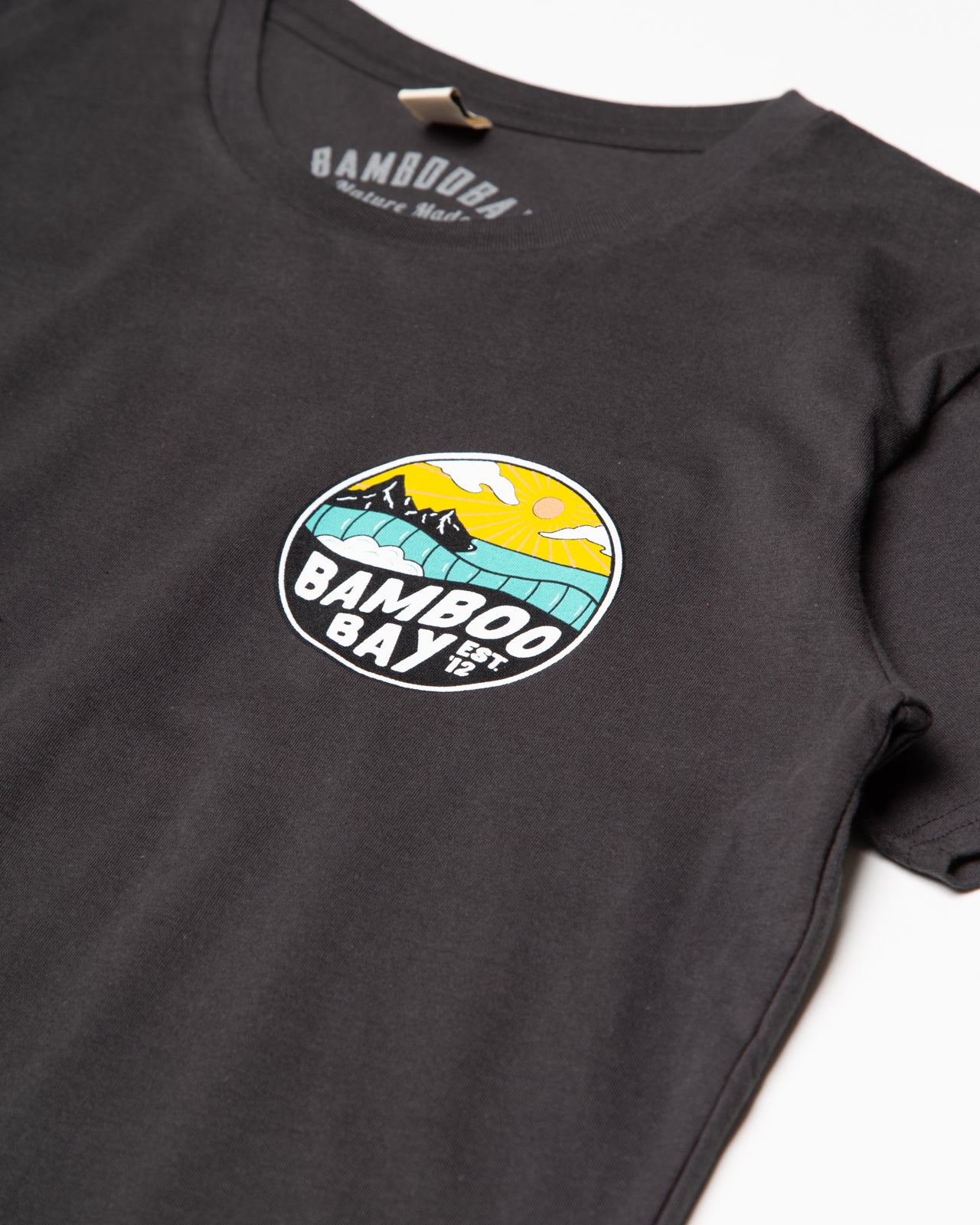 MNT Badge Short Sleeve Organic Cotton Tee - Ash Black | BamBooBay