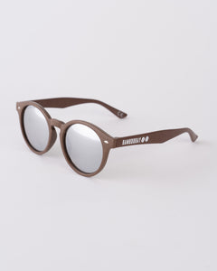 Coffee Waste Rounds Sunglasses - Silver | BamBooBay